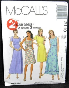 Sommerkleid Empire Taille Größe 8 10 12 McCalls 2119 ungeschnittenes Muster - Bild 1 von 5
