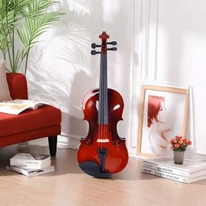 3/4 Kids Acoustic Violin Set - Solid Wood, Shoulder Rest, Strings Set & Glossy - Picture 1 of 23
