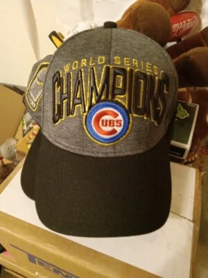 Gorra de béisbol de campeones de la Serie Mundial 2016 Chicago Cubs elástica ajustada talla única 🧢  Foto 1 de 4
