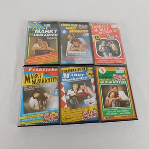 Lot of 6 Frohliche Markt-Musikanten Cassettes GERMAN Import Accordion Instrument - Picture 1 of 12