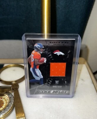 Marvin Mims Panini Black Rookie Influx /150 Patch Denver Broncos RC - Image 1 of 2