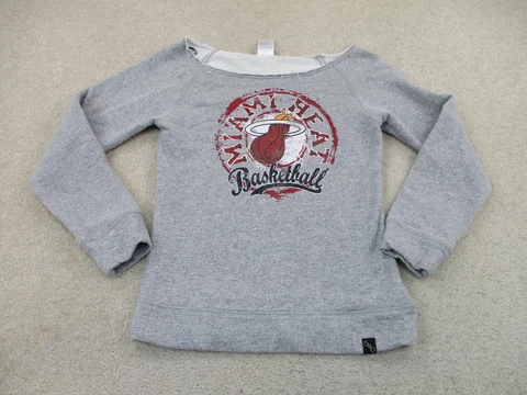 Miami Heat Sweater Women Small Gray Red NBA Basketball Sweatshirt Ladies A31 Cover