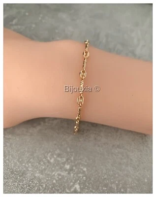 Bracelet Alternance Grain de Café 21CM En Plaqué Or 18 carats MIXTE - Photo 1/4