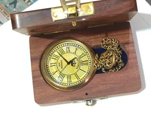 Reloj Bolsillo Vintage Americano Estilo Elgin Latón - Clásico Náutico Coleccionable 2" - Imagen 1 de 5