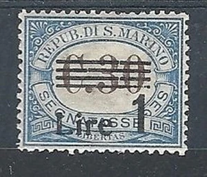1936-39 SAN MARINO SEGNATASSE 1 LIRA SU 30 CENT MH * - RR7944 - Picture 1 of 1