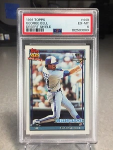1991 Topps Desert Shield George Bell #440 - PSA 6 - Toronto Blue Jays - Picture 1 of 2