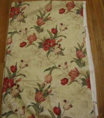 DE COLECCIÓN SERIGRAFÍA BLOOMCRAFT Ciruela Rojo Verde Lrg TELA FLORAL 4 yardas 16" x 56 Foto 1 de 4