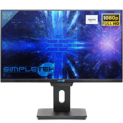 Monitor 24 " FHD Touch With Webcam VGA HDMI Audio Touchscreen Pos Case Screen - Image 1 of 4