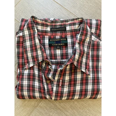 Camisa a Cuadros Alexander Julian Colores Para Hombres XXL Manga Larga Algodón Abotonada Foto 1 de 4