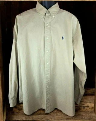 Camisa de trabajo Ralph Lauren Blaire para hombre de algodón XXL caqui Foto 1 de 4