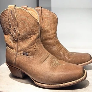 Justin Women's Chellie Western Boots Square Toe Tan Size 9b - Picture 1 of 13