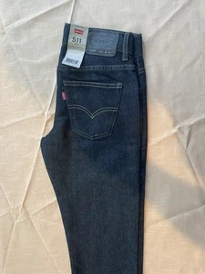 NWT Levi's 511 slim performance jeans boys 12reg 26x26 dark wash denim - Picture 1 of 8