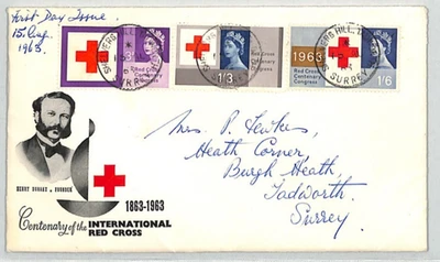 GB QEII FDC *Red Cross Centenary* First Day Cover Tadworth Surrey 3d 1963 XE206 - Image 1 of 4
