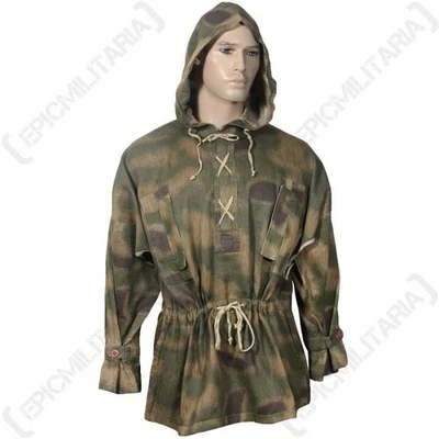 WW2 German Tan and Water Hooded Smock - Reproduction - 100% Linen - Image 1 of 4