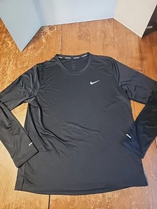 Nike Running Dri-Fit Women's Black Long Sleeve Shirt Size Large EUC - Picture 1 of 5