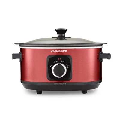 Morphy Richards 3.5L Slow Cooker Accents Sear and Stew, Metallic Red , 460026 - Image 1 of 4