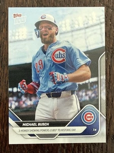 Tarjeta 382 Michael Busch 3 HR Juego Chicago Cubs 2025 MLB Topps AHORA - Imagen 1 de 2