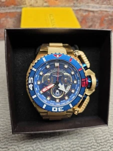 Invicta Sea Hunter Men's 57mm LARGE Anatomic Gold Swiss Chronograph Watch 35012 - Picture 1 of 15