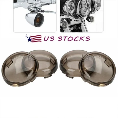 4Pcs Smoke Turn Signal Lens Cover Fits For Harley Sportster 883 1200 Road Glide - Image 1 of 4