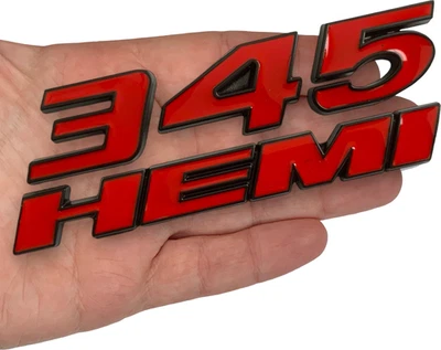 345 HEMI Badge Emblem For Charger Side Fender Red with Black Edge - Image 1 of 3