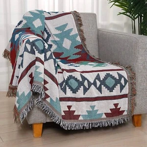 Bohemian Aztec Throw Blanket / Sofa Cover / Dual side Design - Brand New - Picture 1 of 10