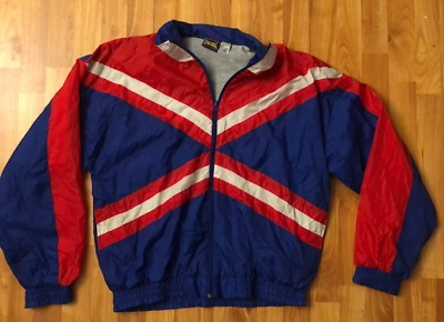 VTG Spalding Pro Red Blue White Jacket Pullover Windbreaker Zip Up Size Medium - Image 1 of 4