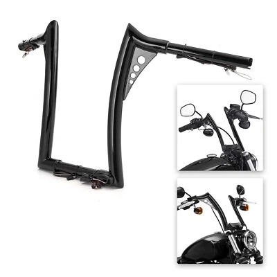 Manillar precableado de elevación MOFUN 12" abrazadera de 1" para Harley Road King Classic 2015-UP Foto 1 de 4