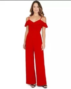 IZ Byer Jumpsuit rot Junior M weites Bein ärmellos Scuba Krepp neu ohne Etikett - Bild 1 von 7