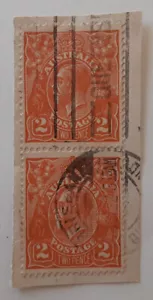 AUSTRALIA 1920 2p George Pair On 1922 Piece Brisbane Queensland PM Superb 7268 - Picture 1 of 2