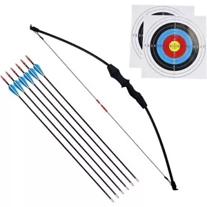 45 Inch Recurve Bow Archery Red Limbs for Right and Left Hand with 6 Fiberglass - Picture 1 of 14