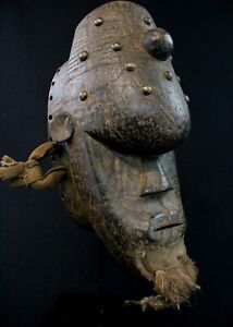 Art Africain Arte African Tribal - Masque Anthropomorphe Funéraire Bété - 38 Cm