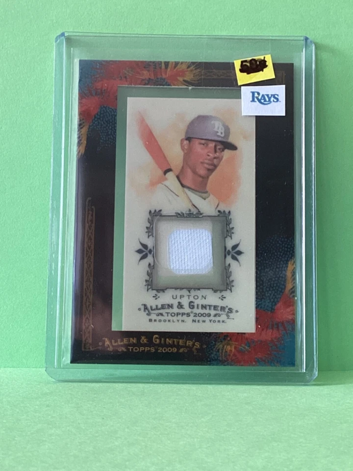 BJ Upton 2009 Allen Ginter game used jersey patch card - Image 1 of 1