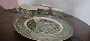 Old Curiosity Shop 3 Cups And Plate Set - Picture 1 of 2