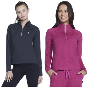 Skechers Damas Skech-Knits Ultra Go Media Cremallera Ligero Pullover Gimnasio Top - Imagen 1 de 5