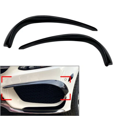 For Mercedes Benz C-Class W205 2015-2018 Front Bumper Fog Light Cover Trim Black - Image 1 of 4