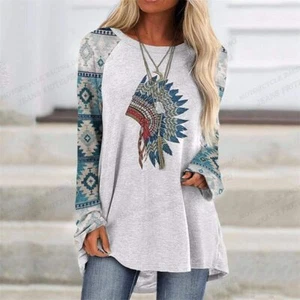Women T-Shirt 3D Print T Shirt Animal Casual Long Sleeve Tops Loose Tees - Picture 1 of 17