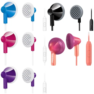 Philips Bass Sound SHE2005 Earbud Headset w/ Mic, New - Image 1 of 4