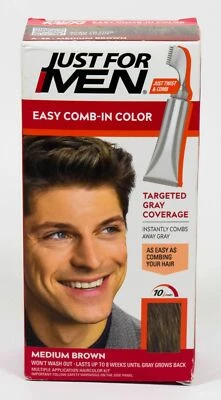 Just for Men EASY COMB-IN Haircolor natural A-35 MEDIUM BROWN Autostop nib - Image 1 of 2