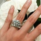 Engagement Wedding Ring Set 6.50Ct Simulated Diamond White Gold Plated Size 9.5