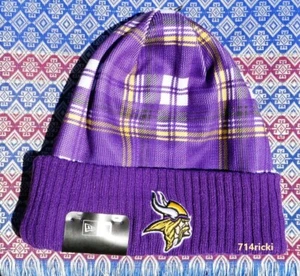 2024 NFL On Field Minnesota Vikings New Era Knit Cuffed Beanie Hat Official - Picture 1 of 3