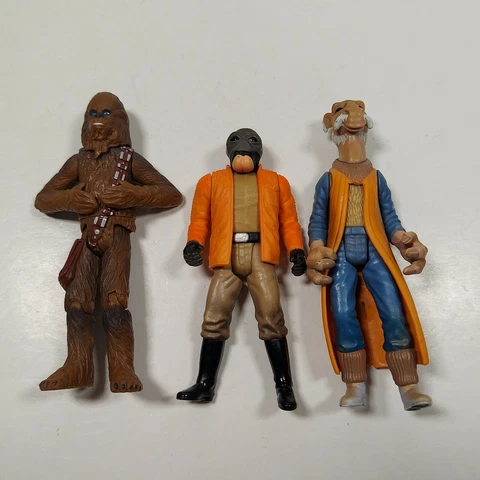 Star Wars 1997-2000 Lot Of 3 Action Figures Chewbacca Yak Face Ponda Baba Cover
