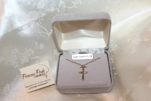 Lovely Princess Pride Creations 14K Gold Filled Cross Pendant Necklace - NOS - Picture 1 of 4
