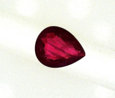 EGL USA Certified Natural Red Ruby 0.32ct Pear Loose Gemstone Repair New Design - Image 1 of 4