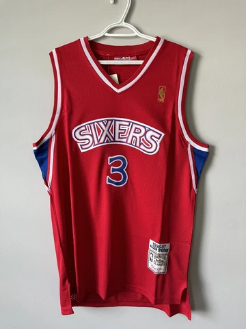 Allen Iverson Philadelphia 76ers Retro Vintage Men NEW NBA Red Jersey - Size L Cover
