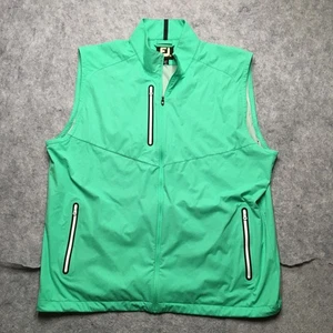 FootJoy FJ Golf Vest Mens 2XL Green Performance Wind Water Resistant Full Zip - Picture 1 of 10