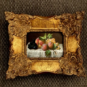 Framed Still Life signed oil painting on canvas - Picture 1 of 4
