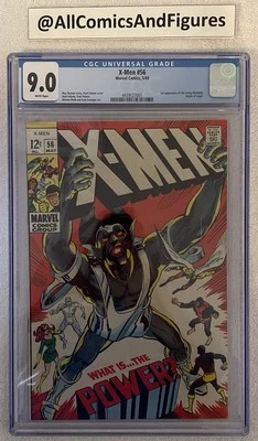 X-Men #56 CGC 9.0 WHITE Pgs! 1969 1st Living Monolith! Origin Angel! - Image 1 of 4