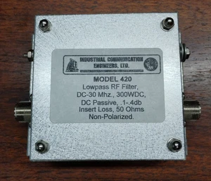 ICE Model 420 Lowpass RF Filter. DC-30 MHz. 300 Watt, 50 Ohms. - Afbeelding 1 van 5