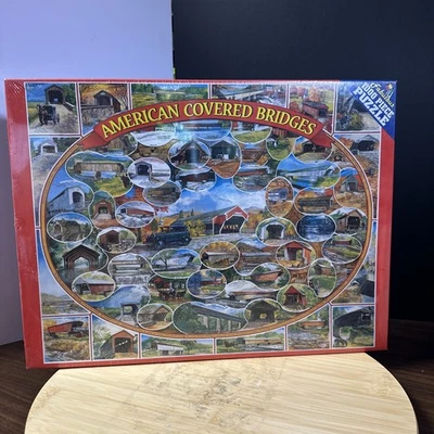 Rompecabezas White Mountain, puentes cubiertos americanos, rompecabezas de 1000 piezas, nuevo Foto 1 de 4