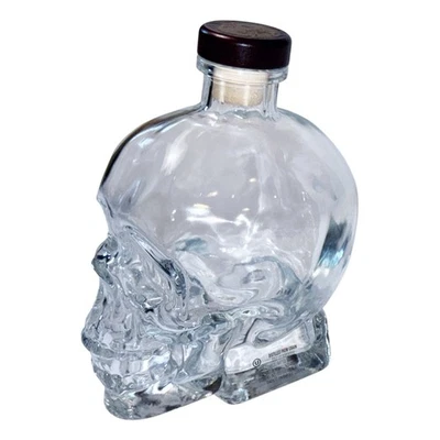 Cabeza de Cristal Vodka Botella Vacía Calavera de Vidrio 750ML con Corcho Original Foto 1 de 4